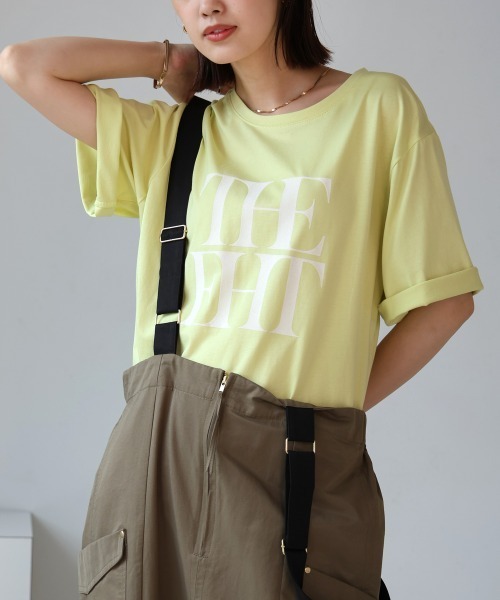 Bou Jeloud(ブージュルード)の「フロッキーロゴTシャツ(Tシャツ/カットソー・レディース・オフホワイト/ブラック/イエロー/オレンジ・FREE)」の4枚目の写真