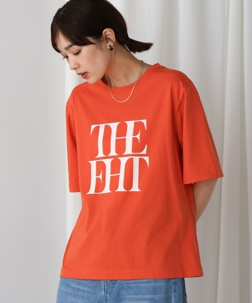 Bou Jeloud(ブージュルード)の「フロッキーロゴTシャツ(Tシャツ/カットソー・レディース・オフホワイト/ブラック/イエロー/オレンジ・FREE)」の1枚目の写真