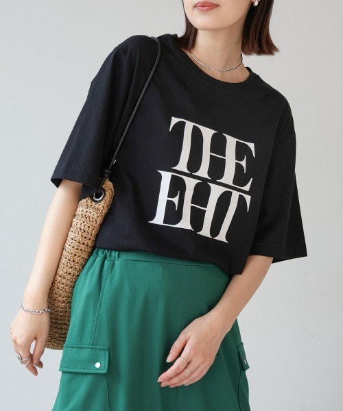 Bou Jeloud(ブージュルード)の「フロッキーロゴTシャツ(Tシャツ/カットソー・レディース・オフホワイト/ブラック/イエロー/オレンジ・FREE)」の3枚目の写真