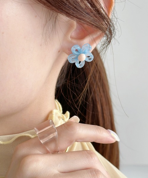 ソワリー　ピアス　フラワーモチーフ　新品 sheer flowery pierce ～ｼｱｰﾌﾗﾜﾘｰﾋﾟｱｽ | flower／フラワー公式通販
