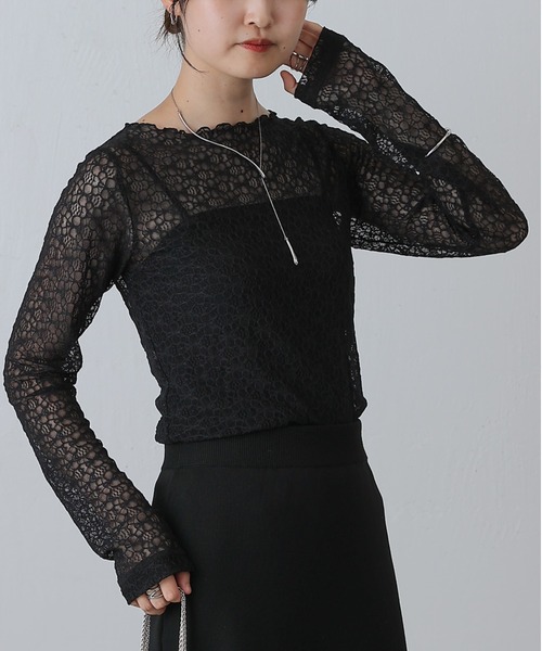 COLONY 2139(コロニートゥーワンスリーナイン)の「レースシアープルオーバー(その他トップス・レディース・オフホワイト/ブラック・FREE)」の1枚目の写真