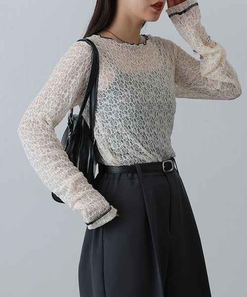 COLONY 2139(コロニートゥーワンスリーナイン)の「レースシアープルオーバー(その他トップス・レディース・オフホワイト/ブラック・FREE)」の8枚目の写真