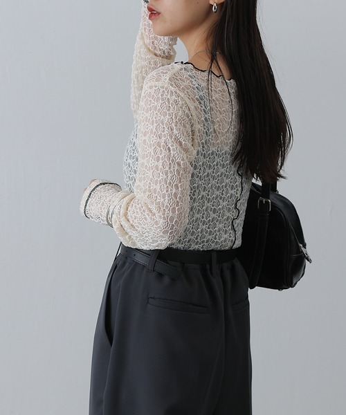 COLONY 2139(コロニートゥーワンスリーナイン)の「レースシアープルオーバー(その他トップス・レディース・オフホワイト/ブラック・FREE)」の9枚目の写真