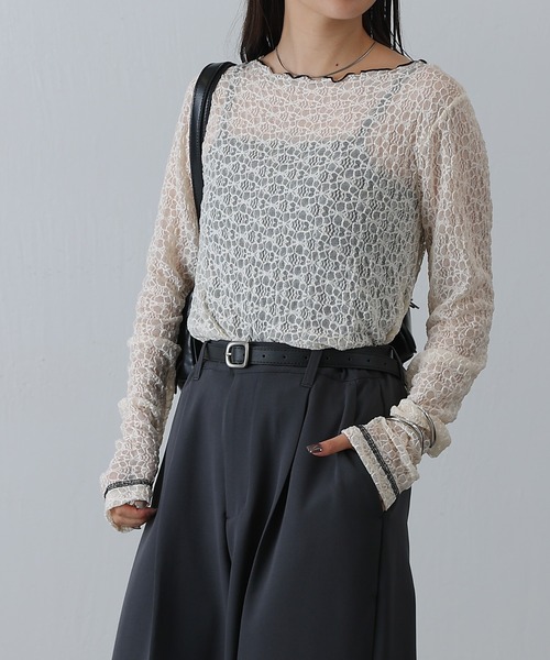 COLONY 2139(コロニートゥーワンスリーナイン)の「レースシアープルオーバー(その他トップス・レディース・オフホワイト/ブラック・FREE)」の10枚目の写真