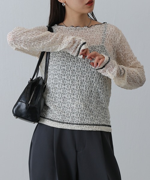 COLONY 2139(コロニートゥーワンスリーナイン)の「レースシアープルオーバー(その他トップス・レディース・オフホワイト/ブラック・FREE)」の11枚目の写真