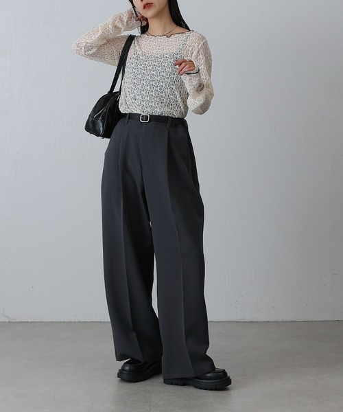 COLONY 2139(コロニートゥーワンスリーナイン)の「レースシアープルオーバー(その他トップス・レディース・オフホワイト/ブラック・FREE)」の12枚目の写真