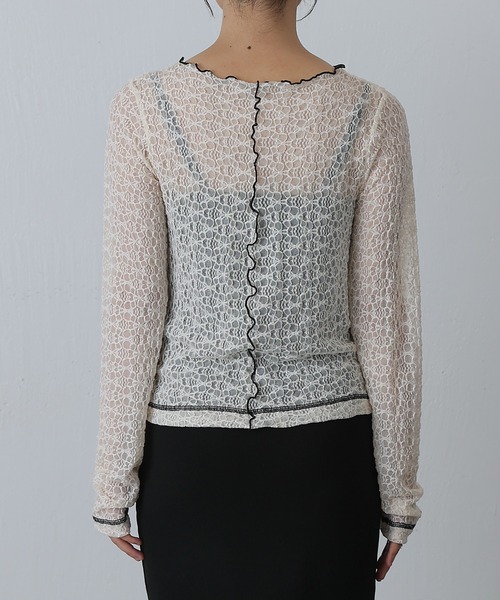 COLONY 2139(コロニートゥーワンスリーナイン)の「レースシアープルオーバー(その他トップス・レディース・オフホワイト/ブラック・FREE)」の3枚目の写真