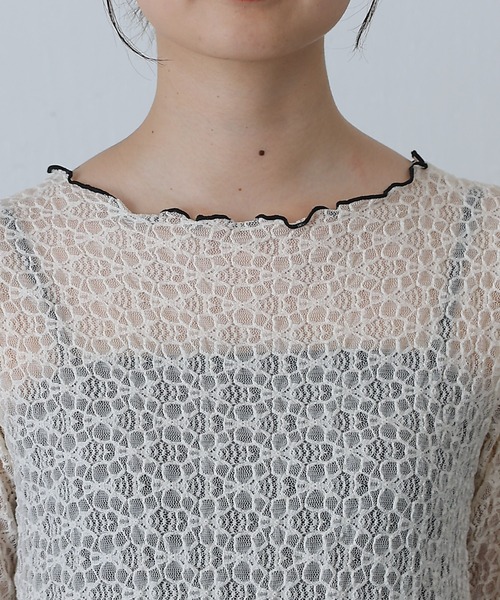 COLONY 2139(コロニートゥーワンスリーナイン)の「レースシアープルオーバー(その他トップス・レディース・オフホワイト/ブラック・FREE)」の5枚目の写真