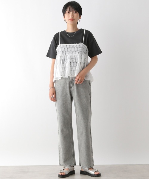 LEPSIM（レプシィム）の「フェザーチュールキャミ　133207（キャミソール・レディース・オフホワイト/ブラック・FREE）」の17枚目の写真