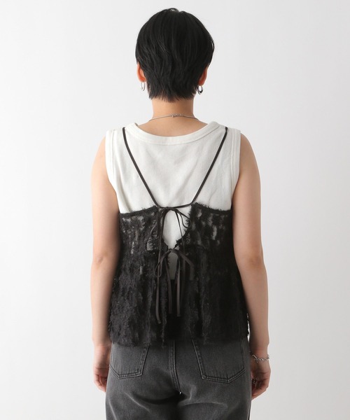 LEPSIM（レプシィム）の「フェザーチュールキャミ　133207（キャミソール・レディース・オフホワイト/ブラック・FREE）」の21枚目の写真