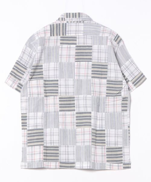 HOUSTON（ヒューストン）の「【UNIVERD72】MADRAS PATCHWORK S/S SHIRT（シャツ/ブラウス・メンズ・ブルー/グリーン/レッド/ナチュラル・LARGE/X-LARGE/MEDIUM）」の5枚目の写真