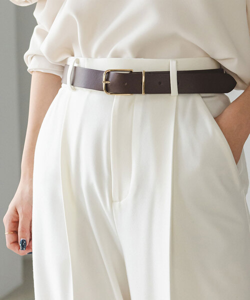 LEFIJE（レフィエ）の「LEFIJE/レフィエ スクエアバックルベルト（ベルト・レディース・ベージュ/ブラウン/ブラック・75）」の3枚目の写真