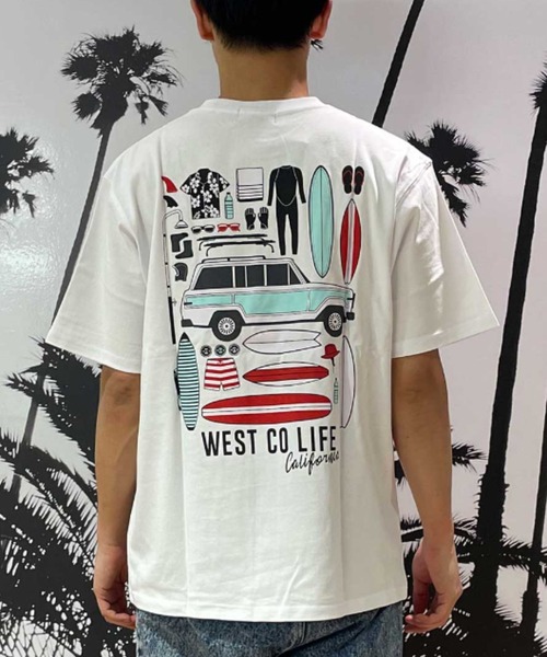 ムラサキスポーツ(ムラサキスポーツ)の「WEST CO LIFE/ウエストコライフ WCTシャツ【サーフギア】 MOWC24SM006(Tシャツ/カットソー・メンズ・ベージュ/ホワイト/ブラック・M/L)」の1枚目の写真