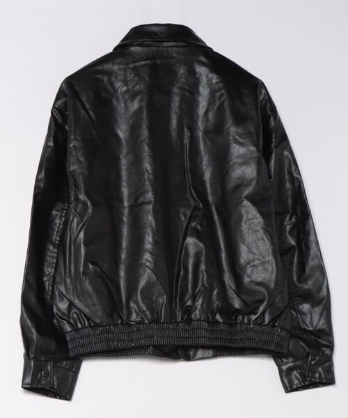 オーバーサイズ フード付き レザージャケット ブラック　男女兼用 革ジャン ハイネック セミダブル レザージャケット｜カドヤ公式