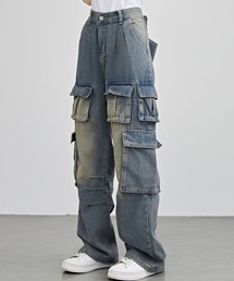 ダメージ加工 デニムカーゴパンツ ウィメンズ DIAVEL カーゴパンツ 新色追加/デニムカーゴパンツ レディース
