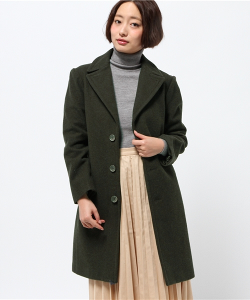 BEAMS BOY（ビームスボーイ）の「BEAMS BOY / モッサー チェスター COAT（チェスターコート・レディース・オリーブ/ネイビー・ONE SIZE）」の15枚目の写真