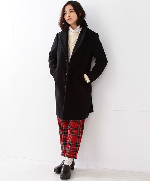 BEAMS BOY（ビームスボーイ）の「BEAMS BOY / モッサー チェスター COAT（チェスターコート・レディース・オリーブ/ネイビー・ONE SIZE）」の20枚目の写真