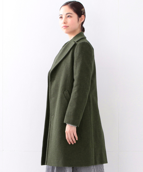 BEAMS BOY（ビームスボーイ）の「BEAMS BOY / モッサー チェスター COAT（チェスターコート・レディース・オリーブ/ネイビー・ONE SIZE）」の21枚目の写真