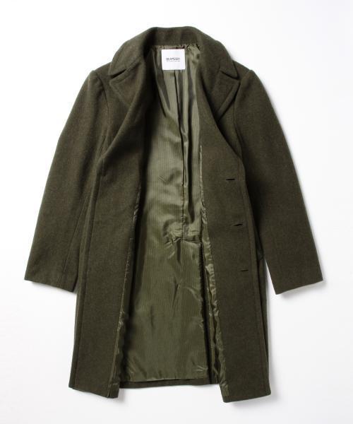 BEAMS BOY（ビームスボーイ）の「BEAMS BOY / モッサー チェスター COAT（チェスターコート・レディース・オリーブ/ネイビー・ONE SIZE）」の7枚目の写真