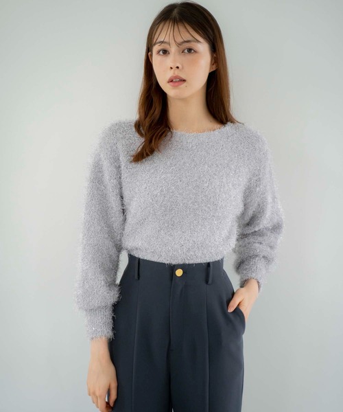 NOELA（ノエラ）の「２ＷＡＹラメニットカーデ（カーディガン/ボレロ・レディース・グレー/ピンク/ベージュ・フリー）」の4枚目の写真