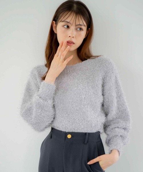 NOELA（ノエラ）の「２ＷＡＹラメニットカーデ（カーディガン/ボレロ・レディース・グレー/ピンク/ベージュ・フリー）」の5枚目の写真