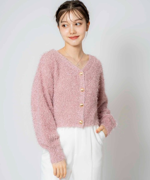 NOELA（ノエラ）の「２ＷＡＹラメニットカーデ（カーディガン/ボレロ・レディース・グレー/ピンク/ベージュ・フリー）」の11枚目の写真