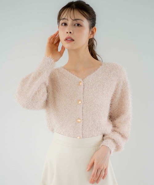 NOELA（ノエラ）の「２ＷＡＹラメニットカーデ（カーディガン/ボレロ・レディース・グレー/ピンク/ベージュ・フリー）」の16枚目の写真
