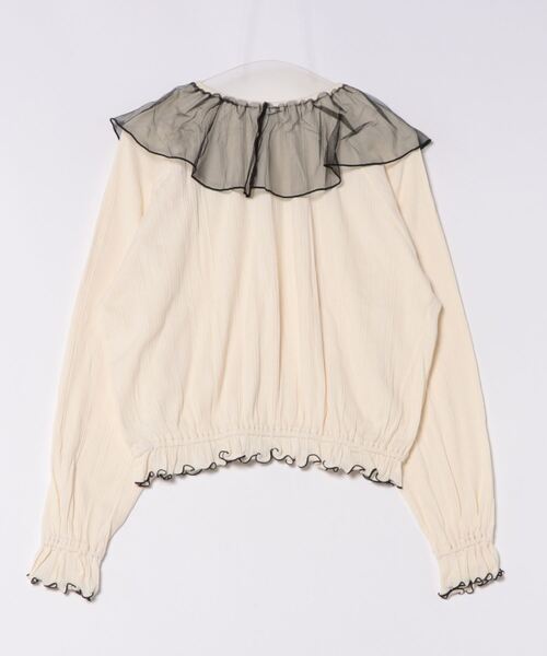 CALMIA(カルミア)の「チュールフレアーカラーカットソー/おとな(Tシャツ/カットソー・レディース・ライトブルー/オフホワイト/グレー/レッド・160cm)」の9枚目の写真