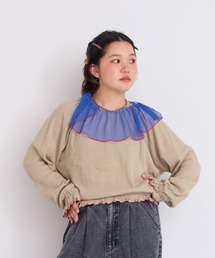 CALMIA | チュールフレアーカラーカットソー/おとな(Tシャツ/カットソー)