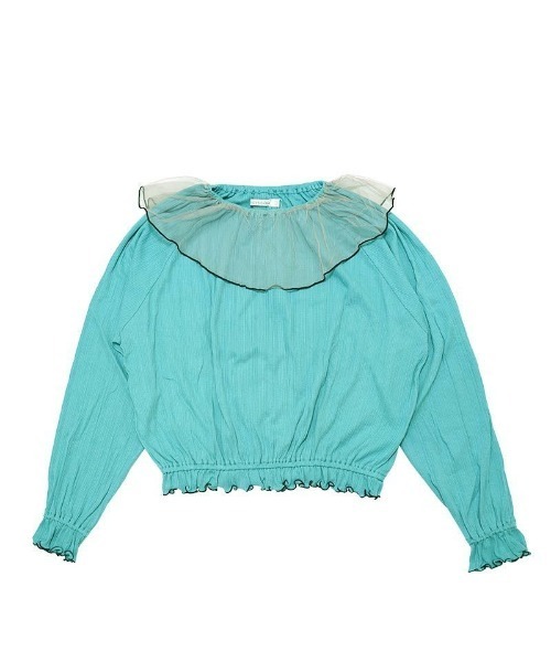 CALMIA(カルミア)の「チュールフレアーカラーカットソー/おとな(Tシャツ/カットソー・レディース・ライトブルー/オフホワイト/グレー/レッド・160cm)」の3枚目の写真