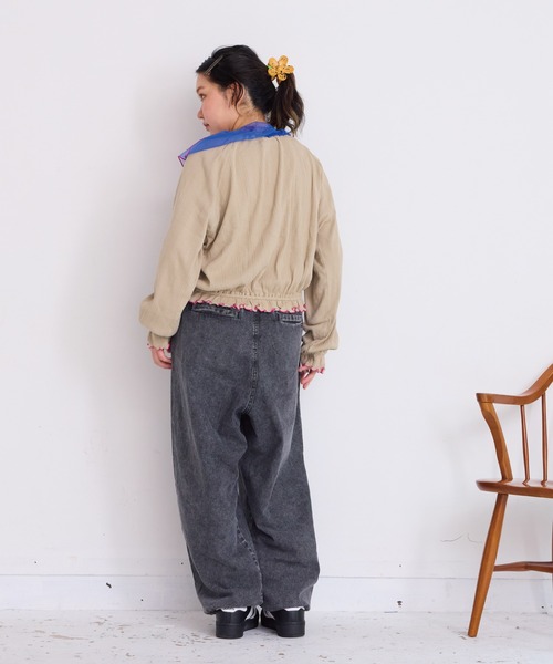 CALMIA(カルミア)の「チュールフレアーカラーカットソー/おとな(Tシャツ/カットソー・レディース・ライトブルー/オフホワイト/グレー/レッド・160cm)」の7枚目の写真