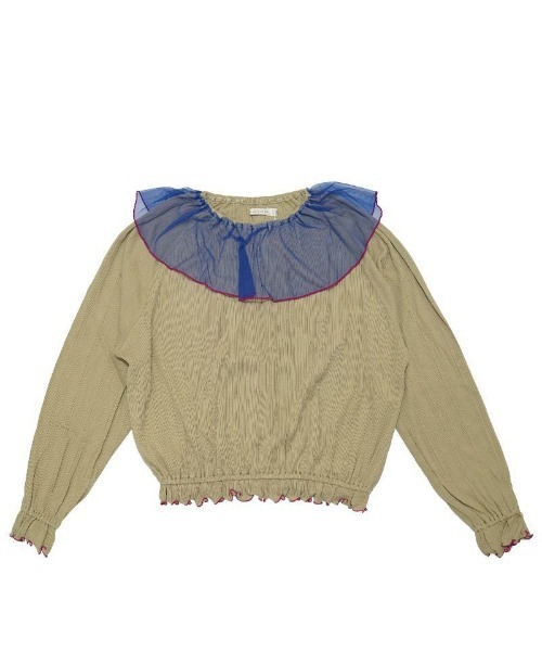 CALMIA(カルミア)の「チュールフレアーカラーカットソー/おとな(Tシャツ/カットソー・レディース・ライトブルー/オフホワイト/グレー/レッド・160cm)」の8枚目の写真