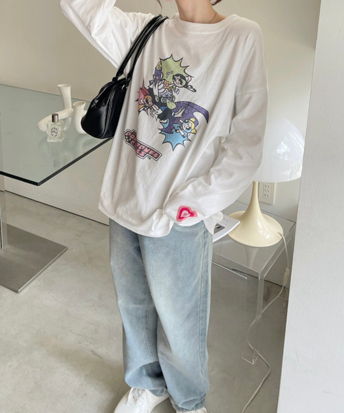 Ada.(エイダ)の「【パワーパフガールズ / POWERPUFF GIRLS】グラフィックデザイン ロンT(Tシャツ/カットソー・レディース・ブラック/ホワイト・FREE)」の9枚目の写真