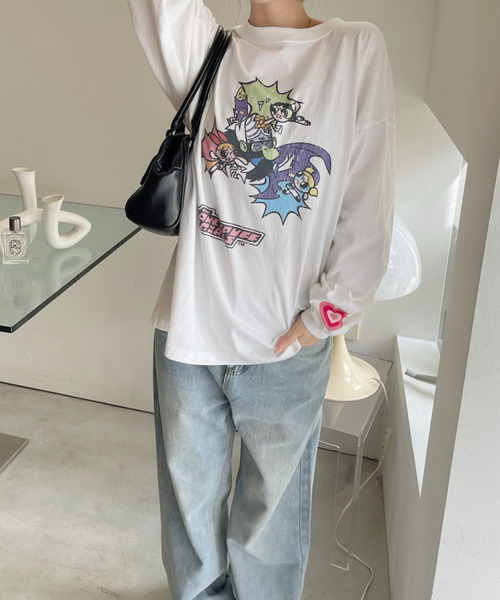 Ada.(エイダ)の「【パワーパフガールズ / POWERPUFF GIRLS】グラフィックデザイン ロンT(Tシャツ/カットソー・レディース・ブラック/ホワイト・FREE)」の4枚目の写真