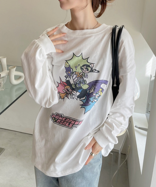 Ada.(エイダ)の「【パワーパフガールズ / POWERPUFF GIRLS】グラフィックデザイン ロンT(Tシャツ/カットソー・レディース・ブラック/ホワイト・FREE)」の3枚目の写真