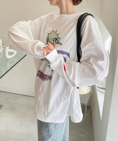 Ada.(エイダ)の「【パワーパフガールズ / POWERPUFF GIRLS】グラフィックデザイン ロンT(Tシャツ/カットソー・レディース・ブラック/ホワイト・FREE)」の10枚目の写真