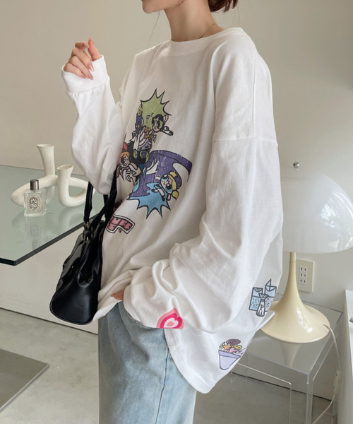 Ada.(エイダ)の「【パワーパフガールズ / POWERPUFF GIRLS】グラフィックデザイン ロンT(Tシャツ/カットソー・レディース・ブラック/ホワイト・FREE)」の5枚目の写真