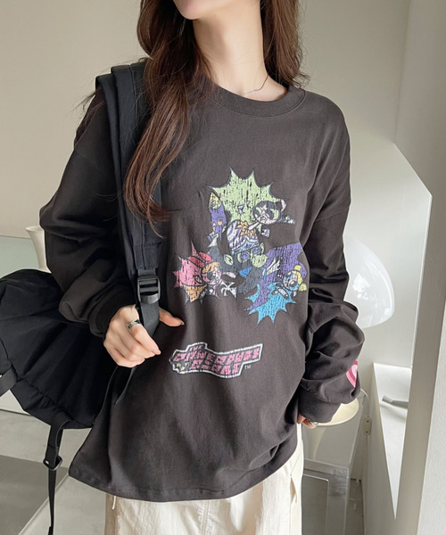 Ada.(エイダ)の「【パワーパフガールズ / POWERPUFF GIRLS】グラフィックデザイン ロンT(Tシャツ/カットソー・レディース・ブラック/ホワイト・FREE)」の6枚目の写真
