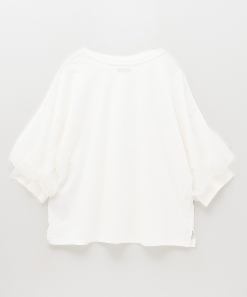 Howdy Marie（ハウディ―マリー）の「Howdy Marie 袖チュール 5分袖Ｔシャツ（Tシャツ/カットソー・レディース・チャコールグレー/オフホワイト/ブラック・M/L）」の18枚目の写真