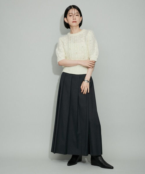 ADAM ET ROPE'(アダムエロペ)の「【WEB限定】パールドットニット(ニット/セーター・レディース・グレー/オフホワイト・FREE)」の19枚目の写真