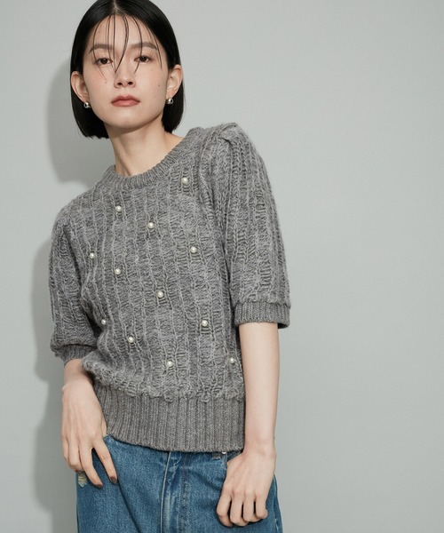 セール】【WEB限定】パールドットニット（ニット/セーター