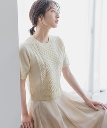 「Andemiu」 半袖ニット FREE アイボリー レディース Andemiu｜アンデミュウのニット/セーター（半袖）通販 - ZOZOTOWN