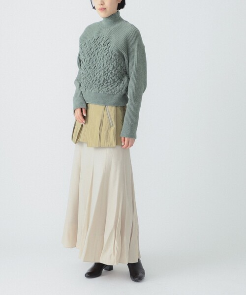 Ray BEAMS（レイビームス）の「RBS / モール キリカエ ハイネック ニット（ニット/セーター・レディース・オフホワイト/グリーン系その他2・ONE SIZE）」の5枚目の写真