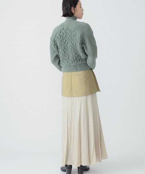 Ray BEAMS（レイビームス）の「RBS / モール キリカエ ハイネック ニット（ニット/セーター・レディース・オフホワイト/グリーン系その他2・ONE SIZE）」の6枚目の写真