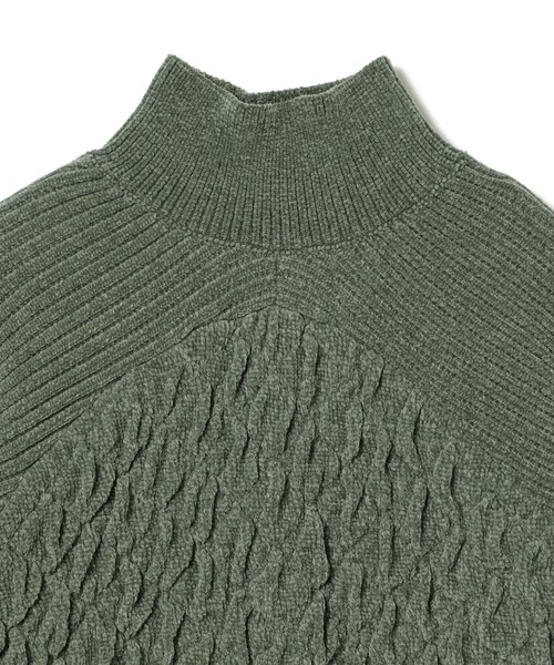 Ray BEAMS（レイビームス）の「RBS / モール キリカエ ハイネック ニット（ニット/セーター・レディース・オフホワイト/グリーン系その他2・ONE SIZE）」の12枚目の写真