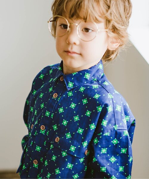 p.premier（ピードットプルミエ）の「【リンク】いいことありそうなクローバー総柄シャツジャケット（シャツ/ブラウス・キッズ・イエロー/ネイビー/アイボリー・140/90/100/110/120/80/130）」の14枚目の写真