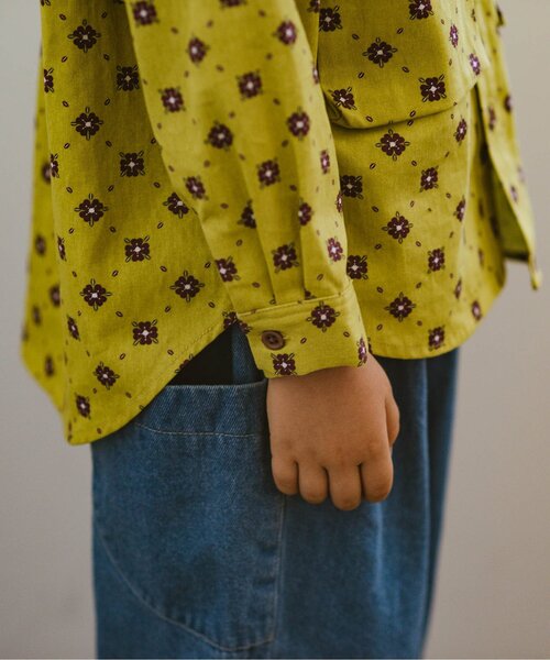 p.premier（ピードットプルミエ）の「【リンク】いいことありそうなクローバー総柄シャツジャケット（シャツ/ブラウス・キッズ・イエロー/ネイビー/アイボリー・140/90/100/110/120/80/130）」の16枚目の写真