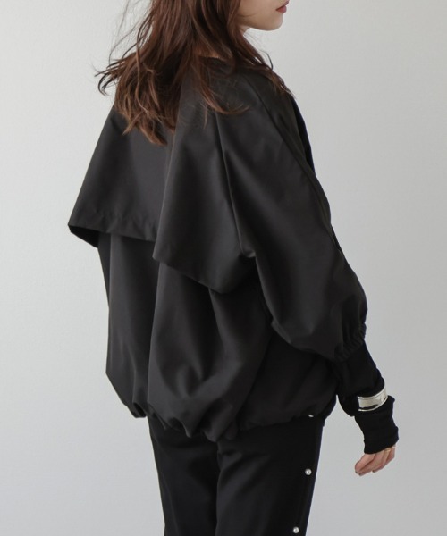 La-gemme（ラジェム）の「ボリュームスリーブノーカラーブルゾン（ブルゾン・レディース・ブラック/ブラウン/アイボリー系・フリー）」の8枚目の写真