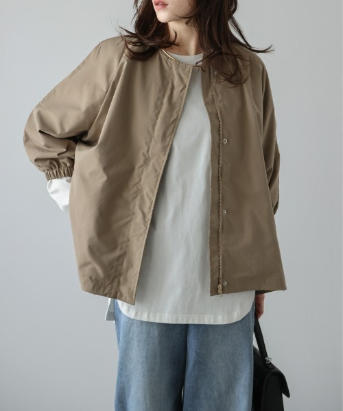 La-gemme（ラジェム）の「ボリュームスリーブノーカラーブルゾン（ブルゾン・レディース・ブラック/ブラウン/アイボリー系・フリー）」の12枚目の写真