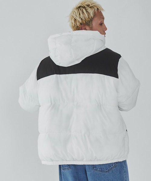 WEGO(ウィゴー)の「WEGO/カラーブロックパテッドフードブルゾン(ダウンジャケット/コート・メンズ・ベージュ/ホワイト/ブラック・MEDIUM/LARGE)」の20枚目の写真